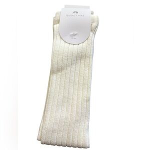 NWTS Quincy Mae Soft Natural Ribbed Baby tights, Sz 0-6 months, soft